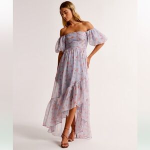 Abercrombie & Fitch Emerson Off The Shoulder Drama Maxi Floral Dress
